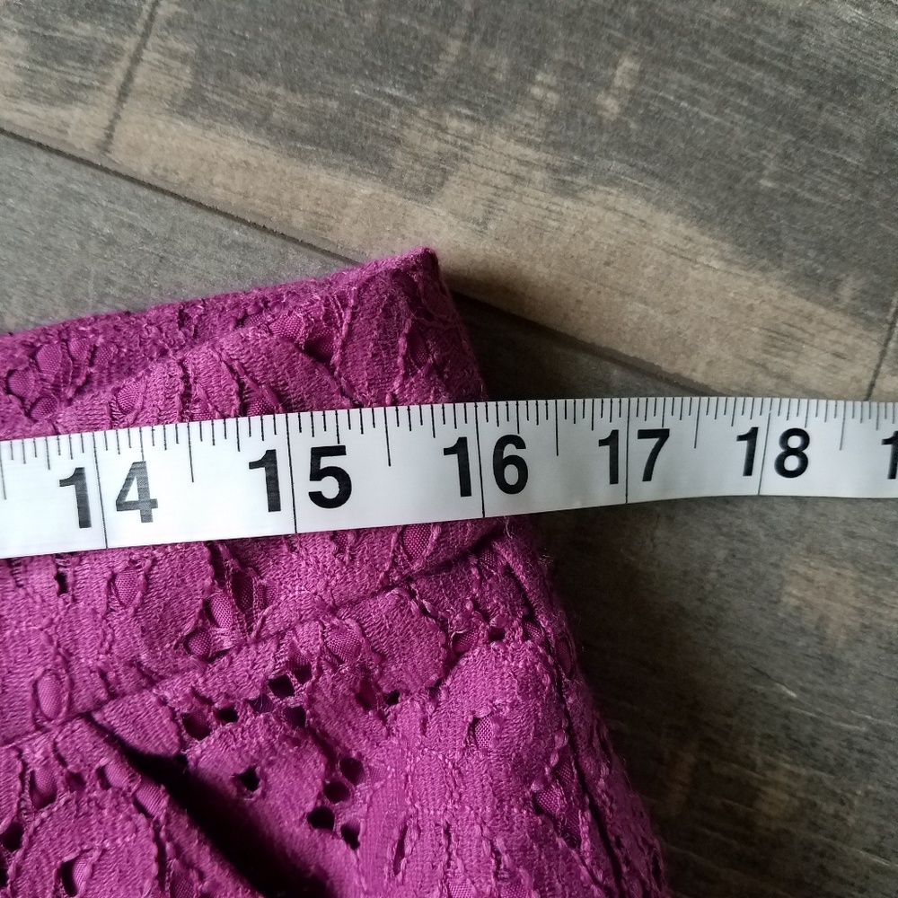 ☀️3/$25 Nicole Miller Purple Eyelet Lace Shorts E6 - Picture 7 of 8